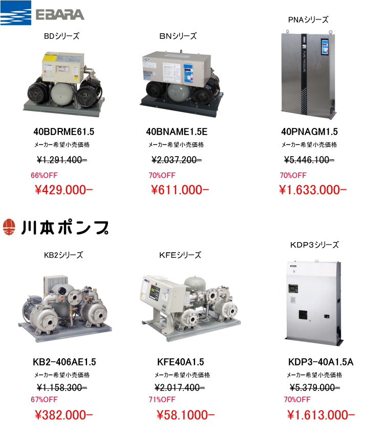 給水ポンプの販売広告